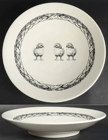 Sketch Chicks 13" Shallow Round Bowl