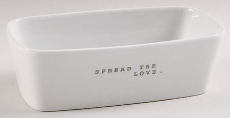 Whiteware Words Butter Box No Lid