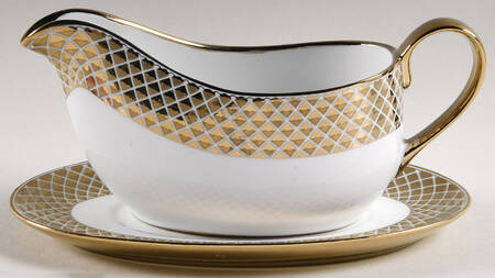 Lattis Gold Gravy Boat & Underplate