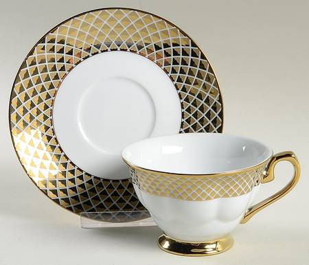 Lattis Gold Footed Cup & Saucer Set