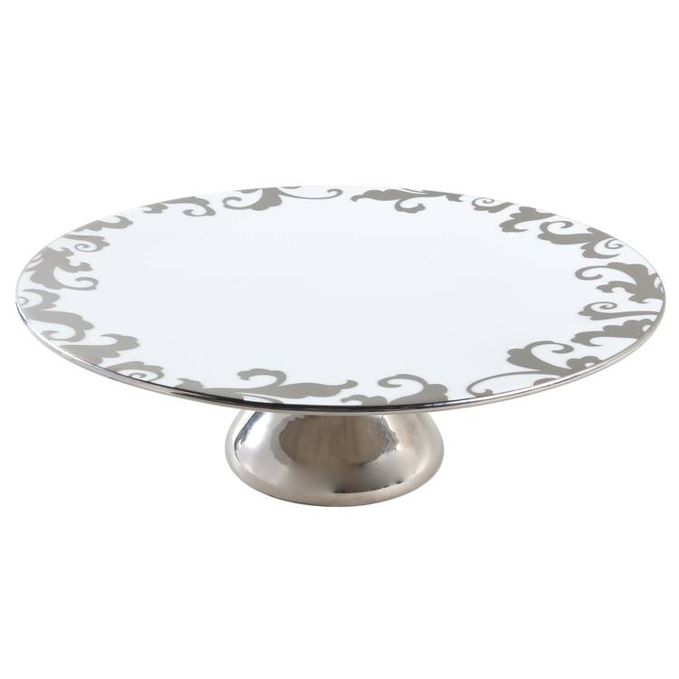 Fiori Platinum Tall Footed Cake Plate