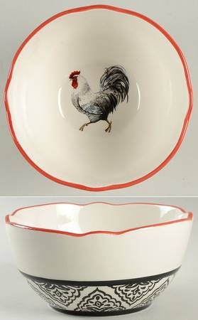 Rooster-Black 6" All Purpose Bowl