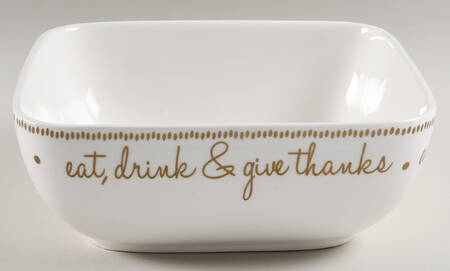 Eat, Drink & Give Thanks 8" Square Vegetable Bowl