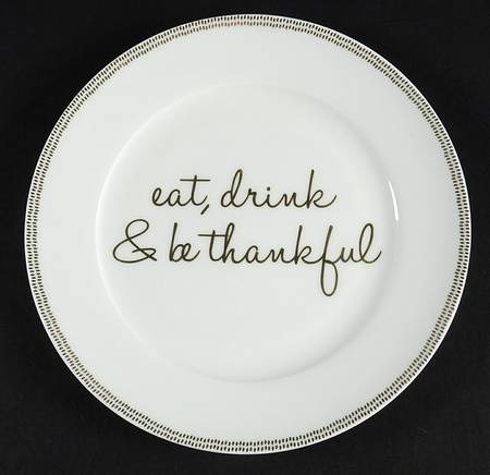 Eat, Drink & Give Thanks Accent Salad Plate
