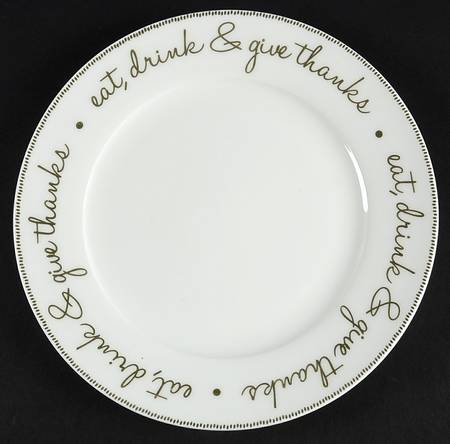Eat, Drink & Give Thanks Salad Plate