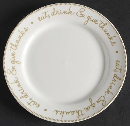 Eat, Drink & Give Thanks Appetizer Plate