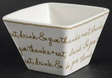 Eat, Drink & Give Thanks Individual Appetizer Bowl