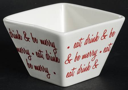 Be Merry Red Individual Square Appetizer Bowl