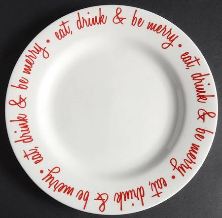 Be Merry Red Dinner Plate