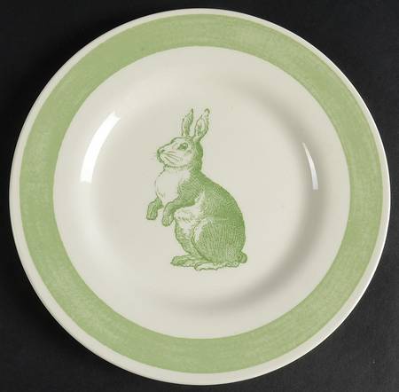 Rabbit Sketch Green Salad Plate