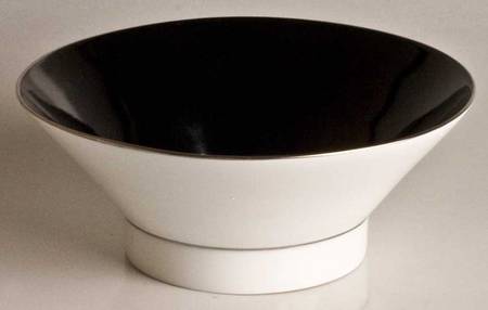 Twiggy Black and White (Platinum) Soup/Cereal Bowl