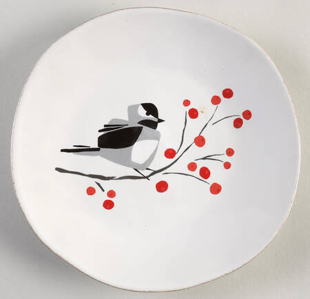 Marin Winter Birds Salad Plate