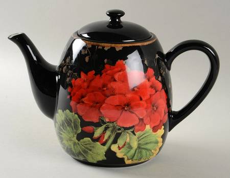 Geraniums Teapot & Lid