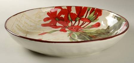 Geraniums 13" Pasta Serving Bowl