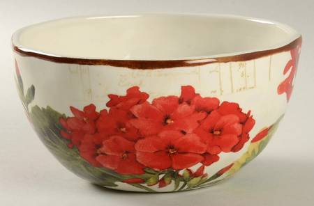 Geraniums Individual Ice Cream Dish