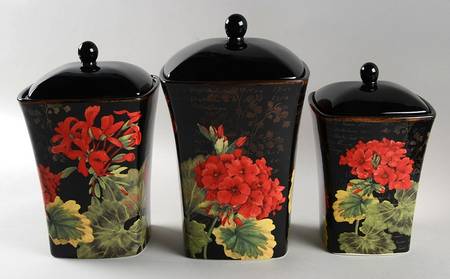 Geraniums (3 Piece) Canister Set (Box Set)