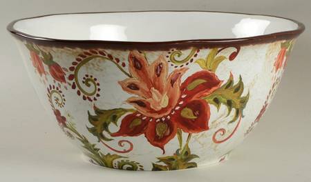 Spice Flowers 11" Round Serving Bowl