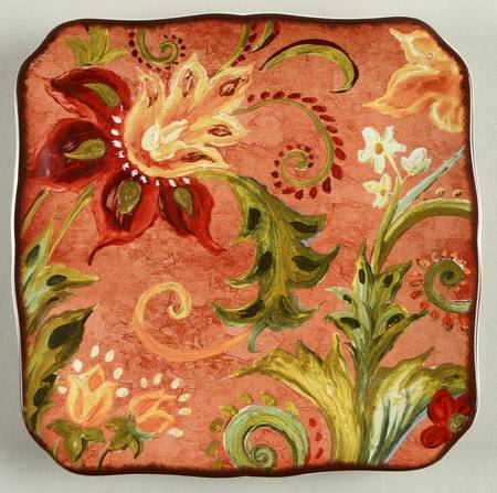 Spice Flowers Square Canape Plate