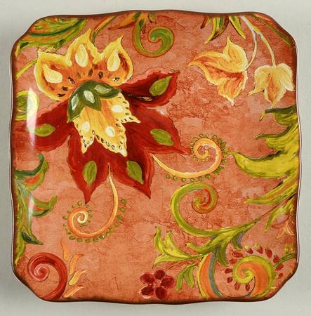 Spice Flowers Square Canape Plate