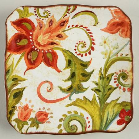 Spice Flowers Square Canape Plate