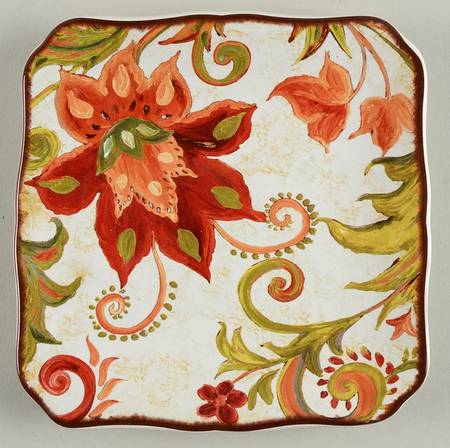 Spice Flowers Square Canape Plate