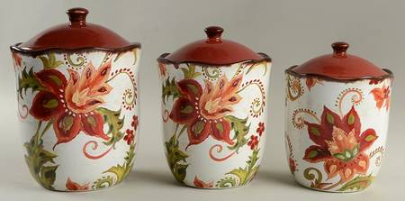 Spice Flowers (3 Piece) Canister Set (Box Set)