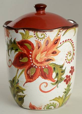 Spice Flowers Medium Canister & Lid