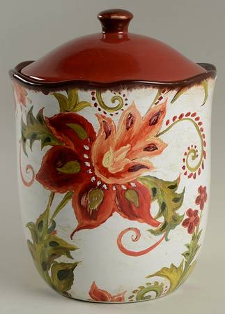 Spice Flowers Large Canister & Lid