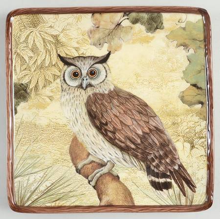Rustic Nature Square Salad/Dessert Plate