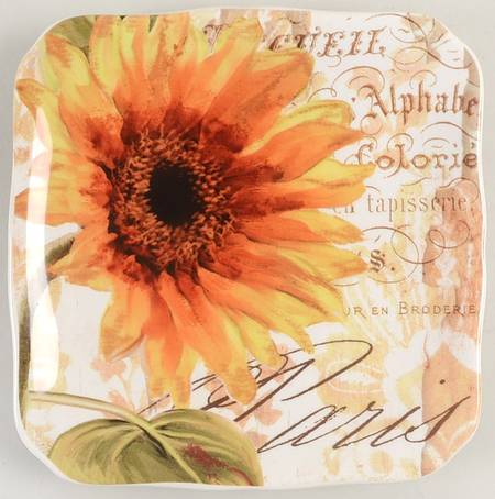Paris Sunflower Square Canape Plate