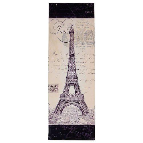 Paris Travel 17" Rectangle Metal Decorative Sign by Certified International