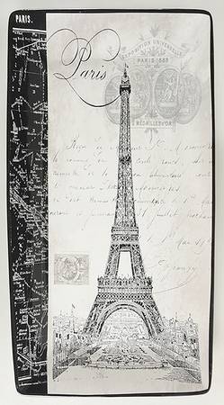 Paris Travel 18" Rectangular Serving Platter