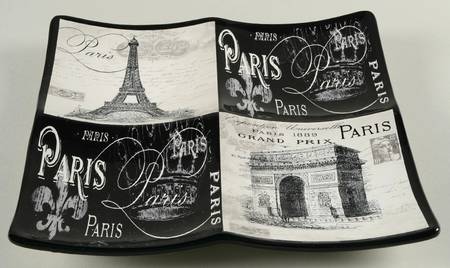 Paris Travel 1 Piece 4 Part Square Server