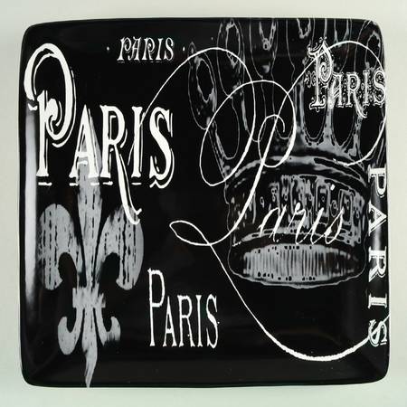 Paris Travel 12" Square Serving Platter