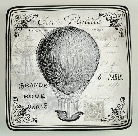Paris Travel Square Salad/Dessert Plate