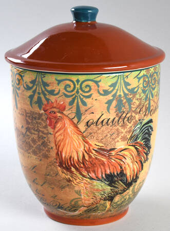 Rustic Rooster Medium Canister & Lid