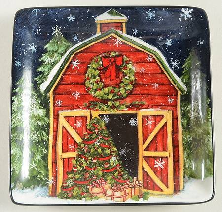 Heartland Holiday Square Canape Plate