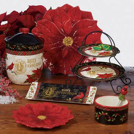 Poinsettia 13" Figural Platter