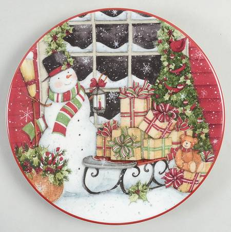 Snowman's Sleigh Canape Plate