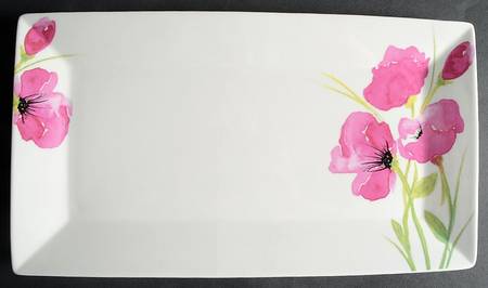Poppy Pink 14" Rectangular Serving Platter