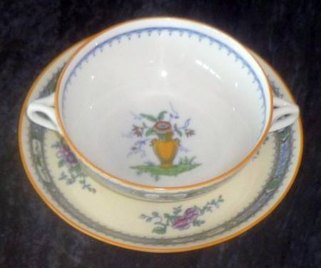 French Noble Flat Cream Soup Bowl & Saucer Set