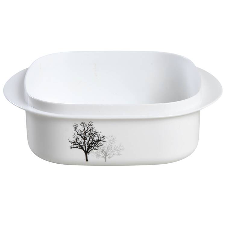 Timber Shadows (Corelle) 16 Oz Square Plastic Microwave Bowl, No Vent Lid