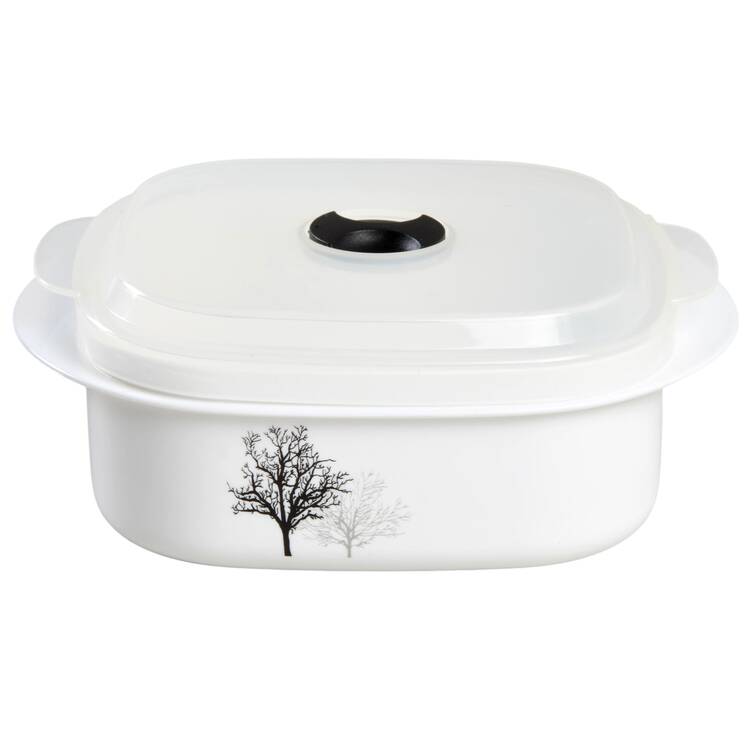 Timber Shadows (Corelle) 16 Oz Square Plastic Microwave Bowl w/Vent Lid