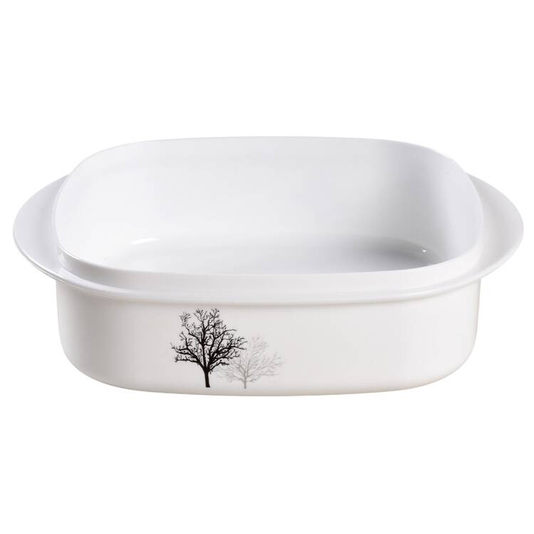 Timber Shadows (Corelle) 28 Oz Square Plastic Microwave Bowl No Vent Lid