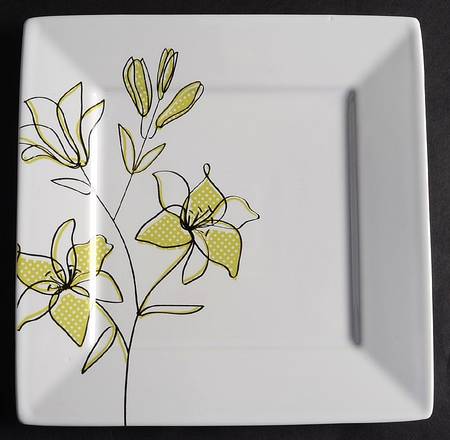 Lily Blossoms (Hard Square) Salad Plate
