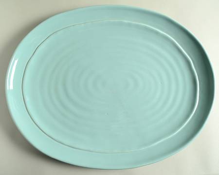 C7I4-Teal 18" Oval Serving Platter