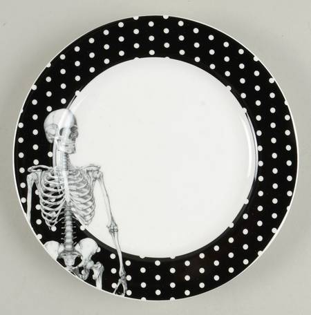 Skeleton (White Dots) Appetizer Plate