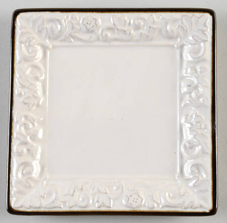 Solstice Cream Square Canape Plate