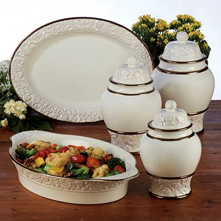 Solstice Cream (3 Piece) Canister Set (Box Set)
