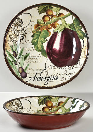 Botanical Veggies 9" Individual Pasta Bowl